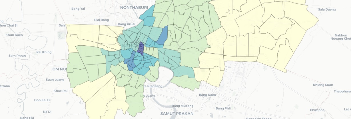 Clustering Sub-district in Bangkok, Thailand